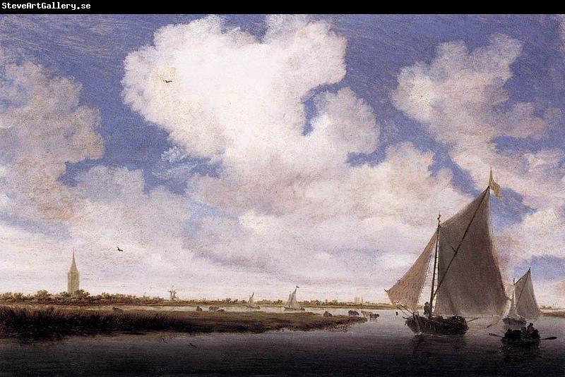 Salomon van Ruysdael Sailboats on the Wijkermeer